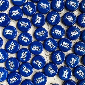 100 Bud Light Bottle Caps for Craft Projects